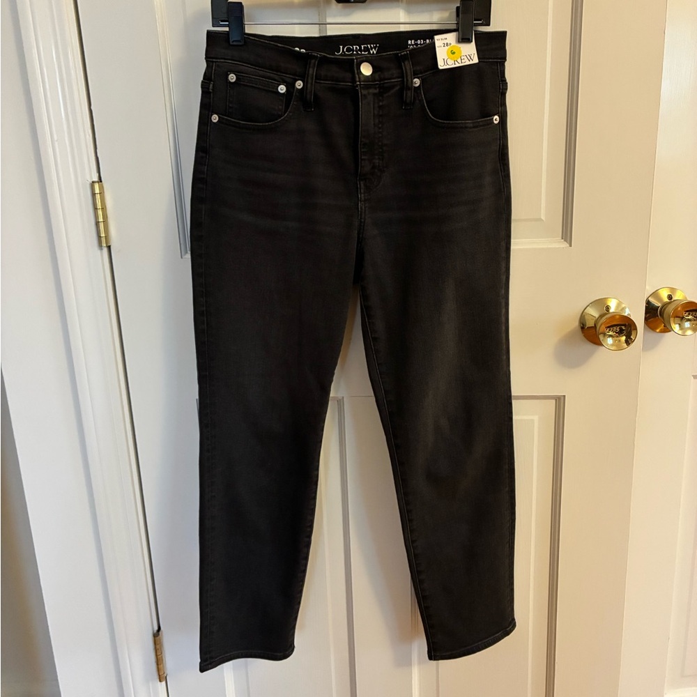 J. Crew Women's ‘03 Slim Straight Jeans, charcoal, 28P, NWT